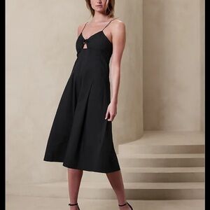 NWT Banana Republic Blue Maxi A-Line Skirt with Cut Out Detail